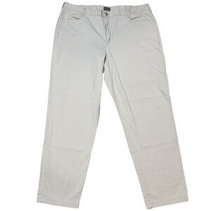 Stretch Riders Womens Light Khaki Pants High Rise Flat Front Size 22W Long